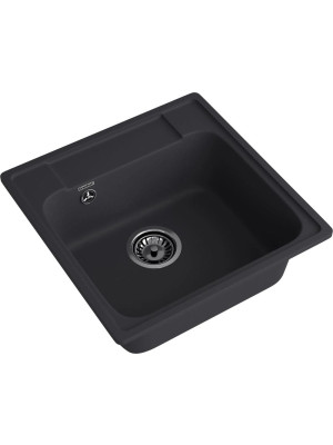 Кухонная мойка GranFest QUARZ GF-Z48 черный вид сбоку