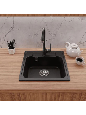 Кухонная мойка GranFest QUARZ GF-Z48 черный интерьер 2