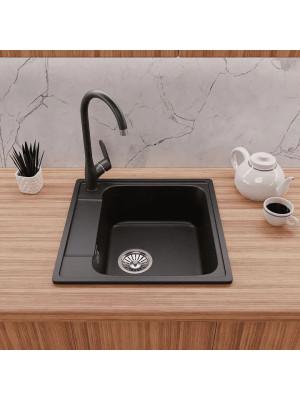 Кухонная мойка GranFest QUARZ GF-Z48 черный интерьер 3
