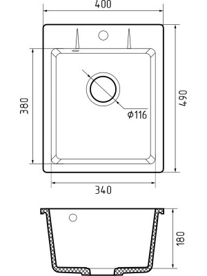 Кухонная мойка GranFest GF-UR-240 серый размеры