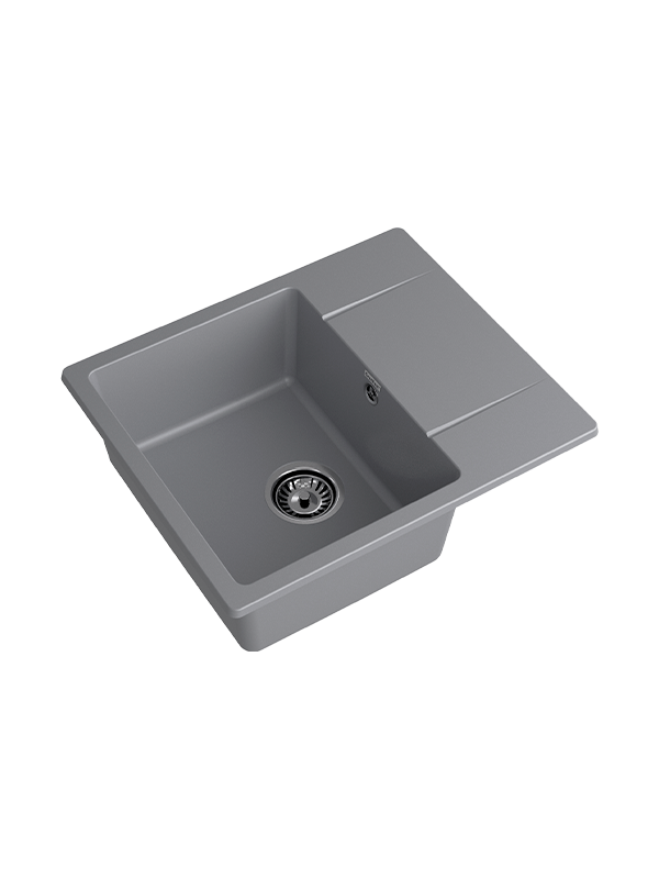 Кухонная мойка GranFest GF-UR-258L темно-серый вид сбоку