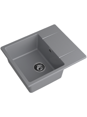 Кухонная мойка GranFest GF-UR-258L темно-серый вид сбоку