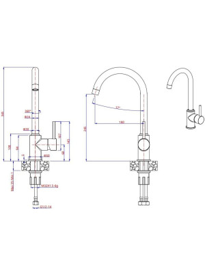 Смеситель GranFest 3650 черный размеры