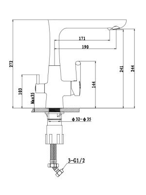 Смеситель GranFest 3223 песочный размеры