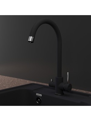 Смеситель GranFest QUARZ GF-Z5420 черный интерьер