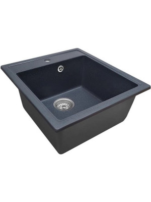 Кухонная мойка Granrus GR-460 антрацит вид сбоку