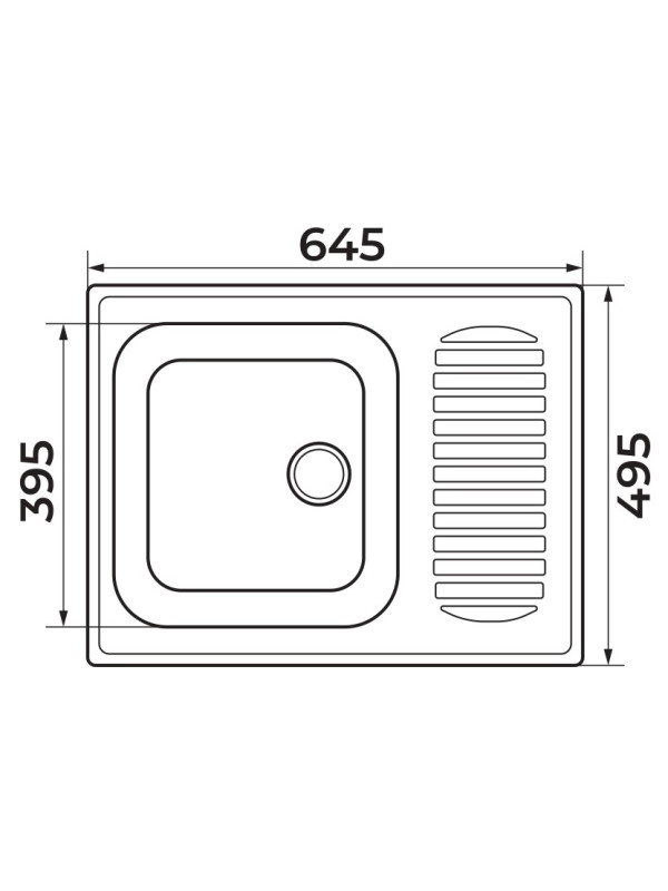 Кухонная мойка Granrus GR-645 песочный размеры 2