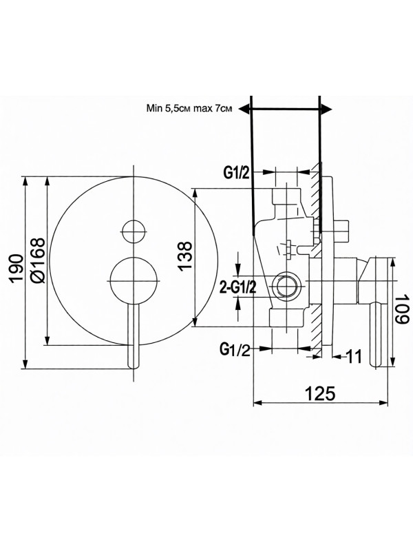Душевая система Filarete Roun FL1020BG схема