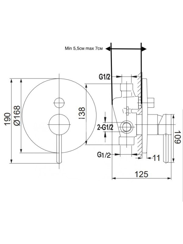 Душевая система Filarete Roun FL1022NK схема