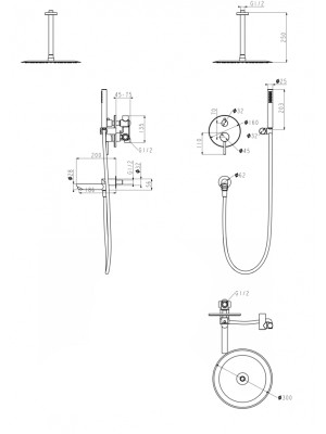 Душевая система Filarete Roun FL1022NK схема (1)