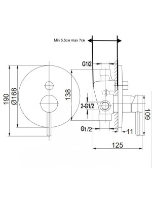 Душевая система Filarete Roun FL1023BL схема