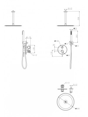 Душевая система Filarete Roun FL1024BL схема (1)