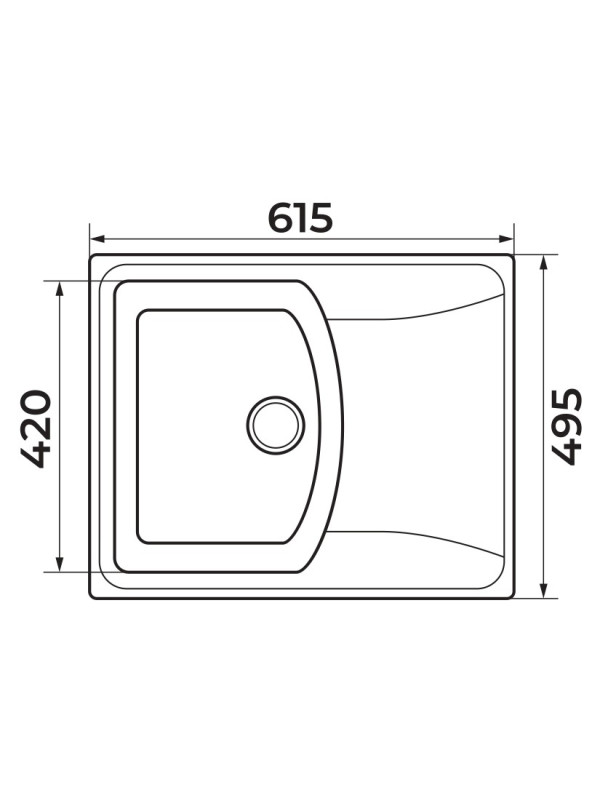 Кухонная мойка Granrus GR-615 черный схема
