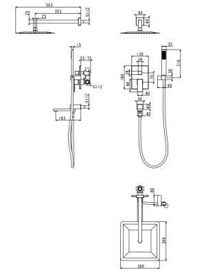 Душевая система Filarete Fing FL1040NK схема (1)