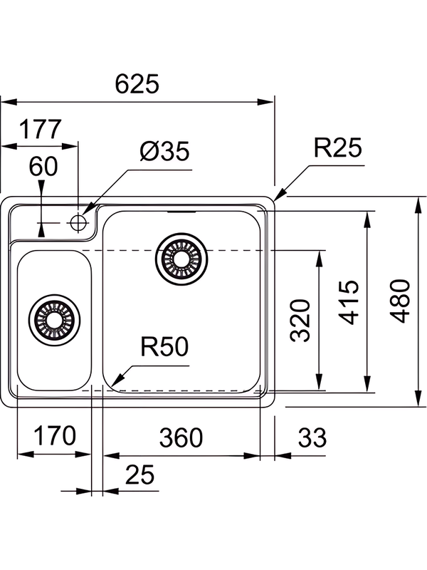Кухонная мойка Franke BCX 260 TL схема