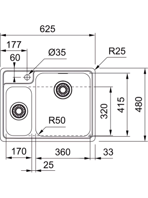 Кухонная мойка Franke BCX 260 TL схема