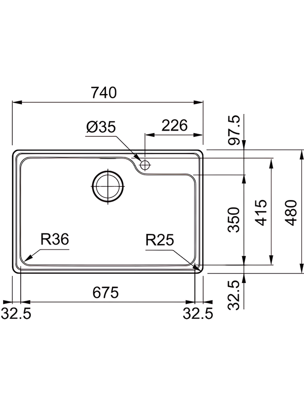Кухонная мойка Franke BCX 610-74 TL размеры