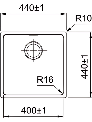 Кухонная мойка Franke FEX 110-40 размеры