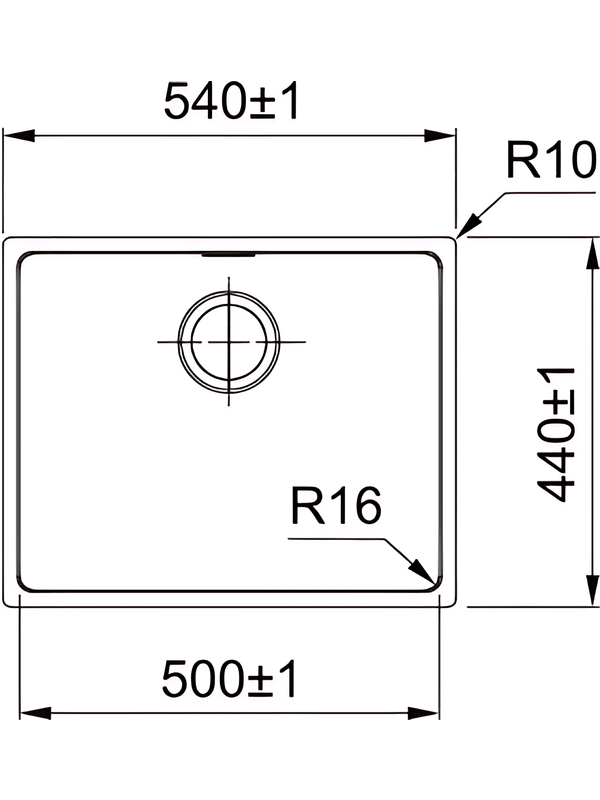 Кухонная мойка Franke FEX 110-50 размеры