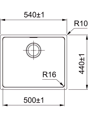 Кухонная мойка Franke FEX 210-50 размеры