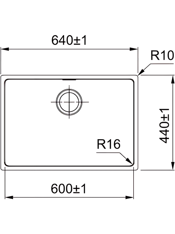 Кухонная мойка Franke FEX 210-60 размеры