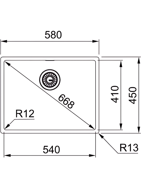 Кухонная мойка Franke BXX 210-54 размеры
