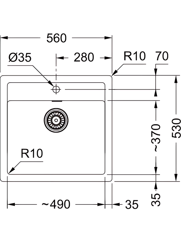 Кухонная мойка Franke SID 610-49 оникс размеры