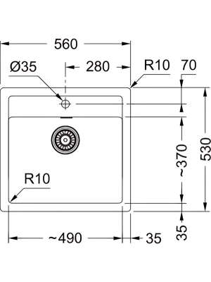 Кухонная мойка Franke SID 610-49 оникс размеры