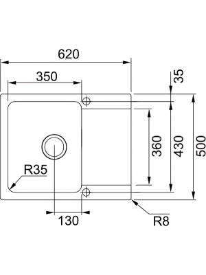 Кухонная мойка Franke OID 611-62 оникс размеры