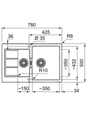 Кухонная мойка Franke S2D 651-78 белый размер
