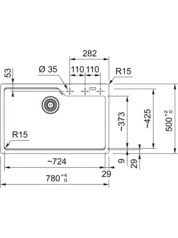 Кухонная мойка Franke UBG 610-76 белый размеры