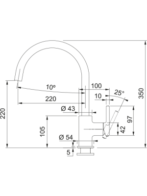 Смеситель Franke Lina XL черный размер