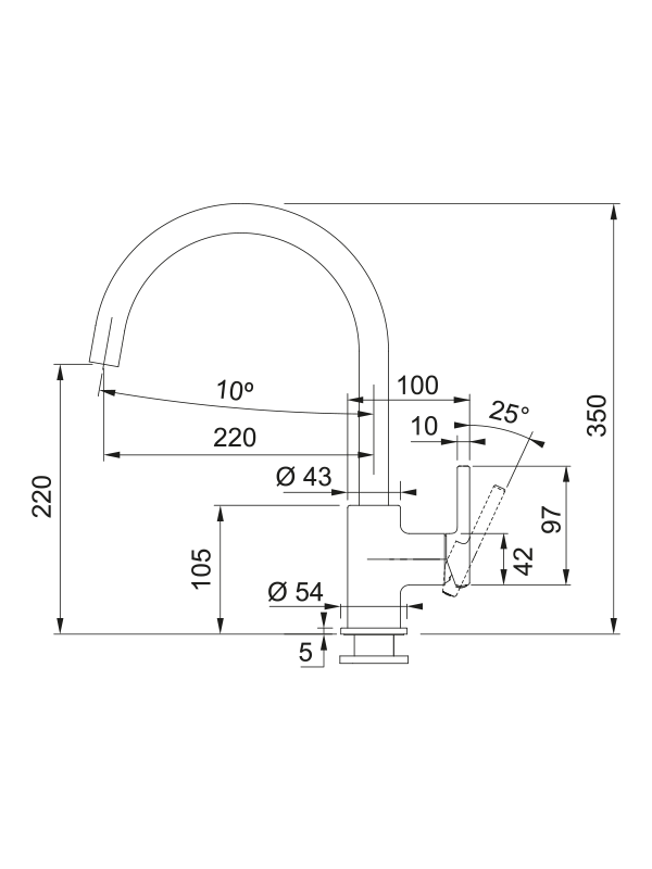Смеситель Franke Lina XL белый размеры