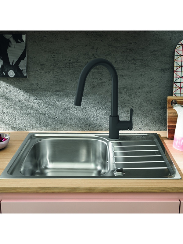 Смеситель Franke Lina Franke Lina с выдвижным шлангом черный интерьер 3