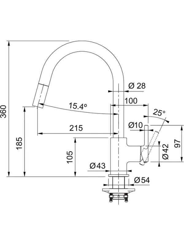 Смеситель Franke Lina белый размер