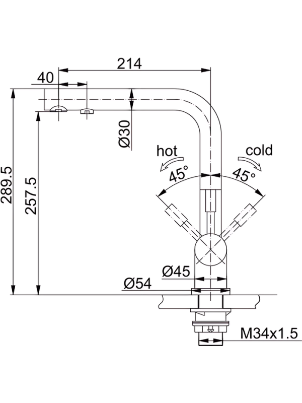 Смеситель Franke Atlas Clear Water нержавеющая сталь размеры