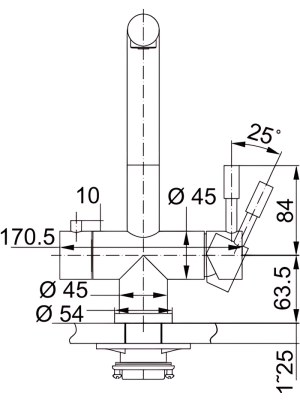 Смеситель Franke Atlas Clear Water нержавеющая сталь размеры 2