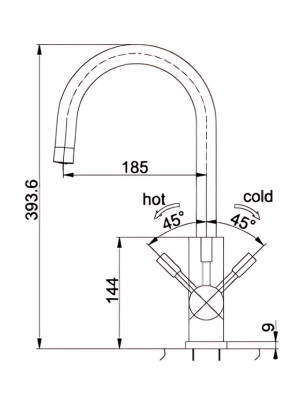 Смеситель Franke EOS Clear Water нержавеющая сталь схемы