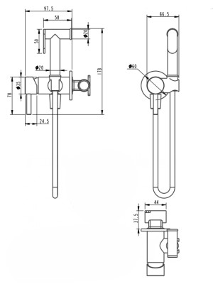 Гигиенический душ Filarete Fing FL100MG схема