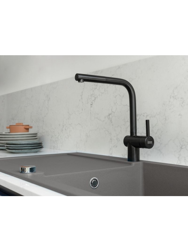 Смеситель Franke Atlas Neo черный выдвижной излив