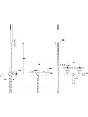 Смеситель Filarete Roun FL2120BG оружейная сталь схема