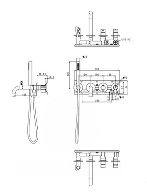 Смеситель Filarete Roun FL2122BL черный схема