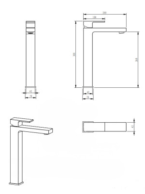 Смеситель Filarete Fing FL6040NK никель схема