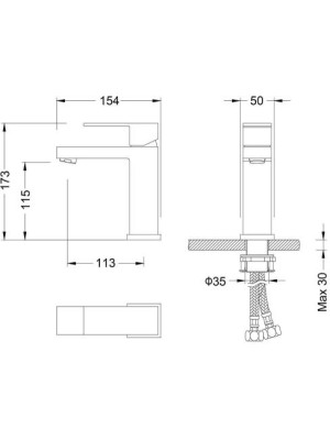 Смеситель Filarete Fing FL5040BL черный схема