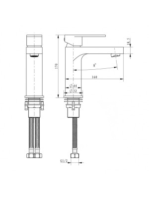Смеситель Filarete Retta FL5030BL черный схема