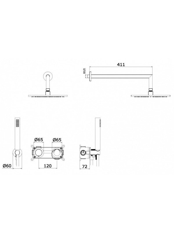 Душевая система Ganzer GZ19164-R схема