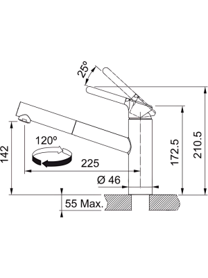 Смеситель Franke Orbit хром