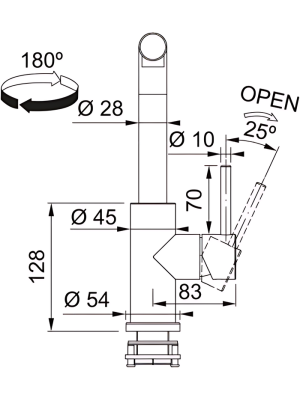 Смеситель Franke Smart Glenda с выдвижным шлангом размер 2