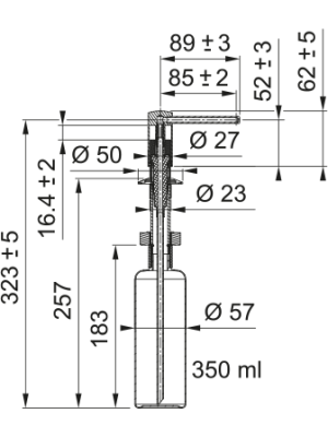 Дозатор Franke Comfort белый размеры