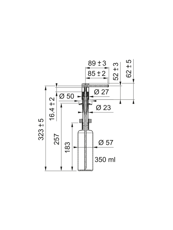 Дозатор Franke Comfort сахара размеры